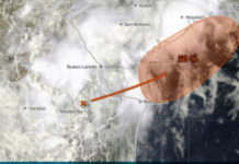 Potential cyclone developing over northeastern Mexico; likely to head toward Nuevo León.